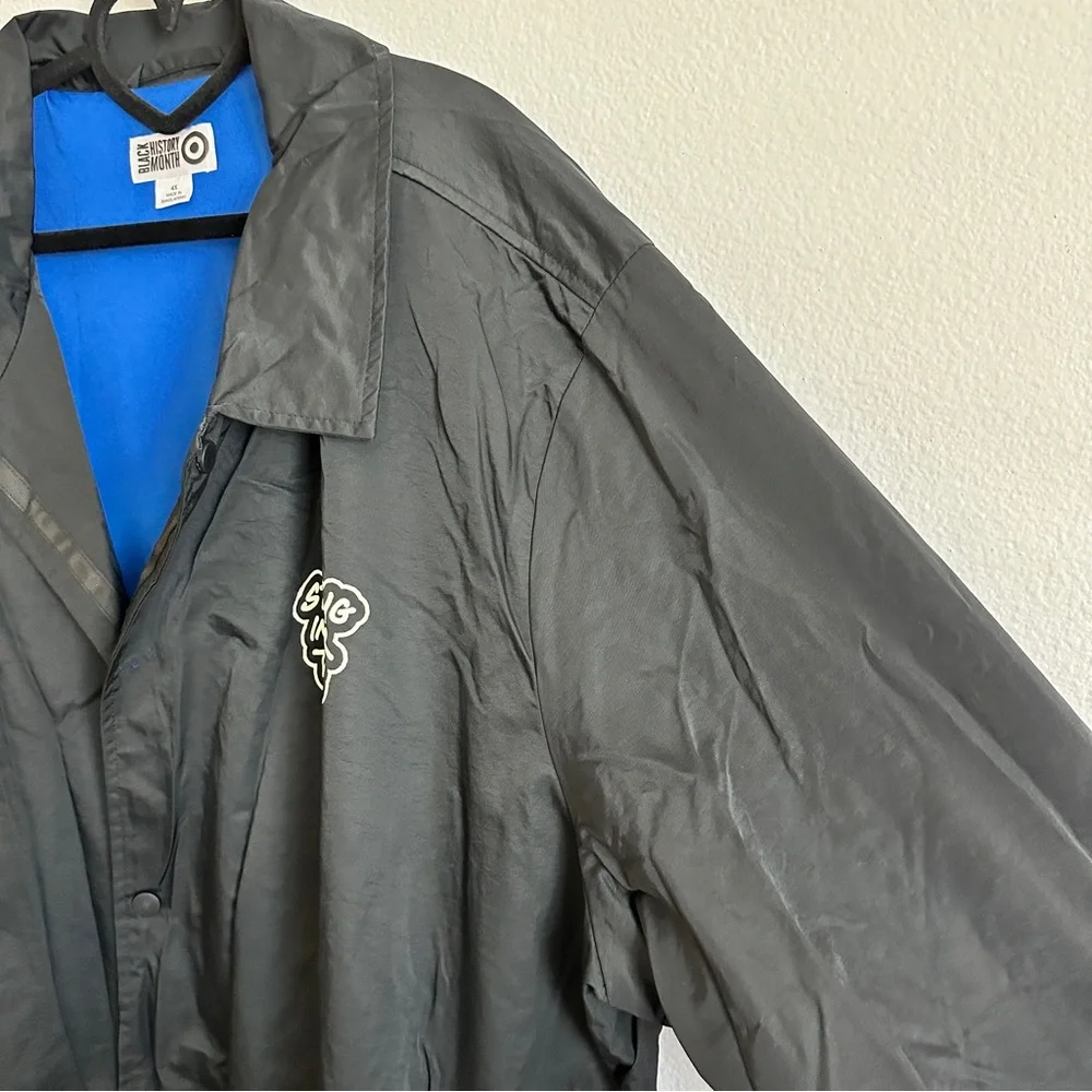 Black History Month Standing In Your Truth Nylon Black White Jacket Size 4XL